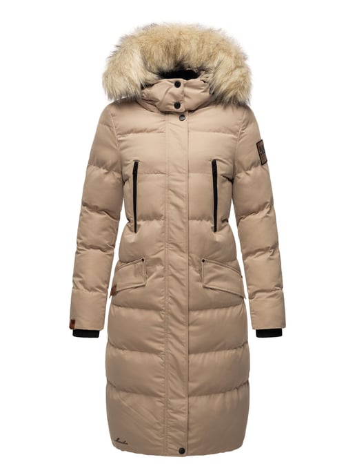 Marikoo Damen Winterjacke – Schneesternchen, lang mit Kapuze & Fellkragen - Image 5