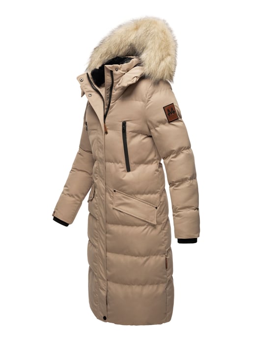 Marikoo Damen Winterjacke – Schneesternchen, lang mit Kapuze & Fellkragen - Image 6