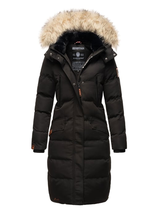Marikoo Damen Winterjacke – Schneesternchen, lang mit Kapuze & Fellkragen - Image 5