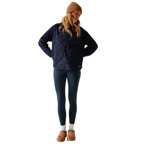 Regatta Damen Frankie Abstract Borg Halb Reißverschluss Fleecejacke (Marine/Schwarz) - Image 6