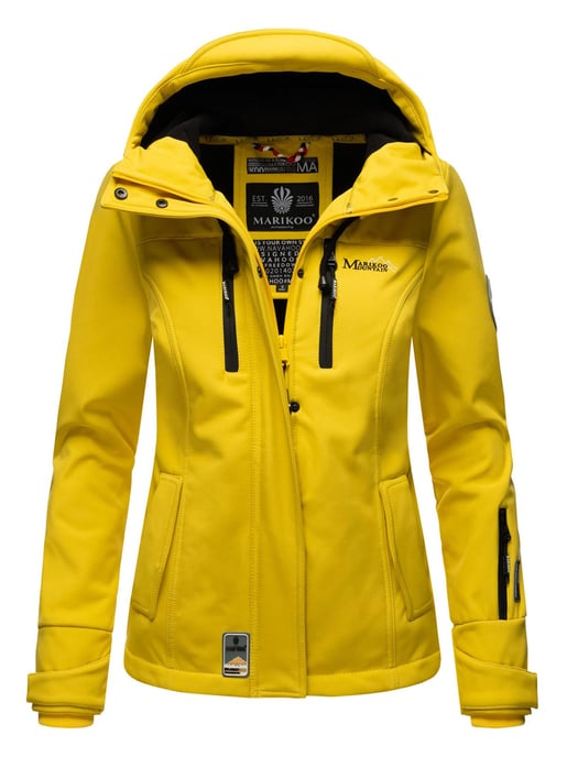 Marikoo Damen Softshelljacke – Kleine Zicke, warm mit Kapuze & Fleecefutter - Image 1