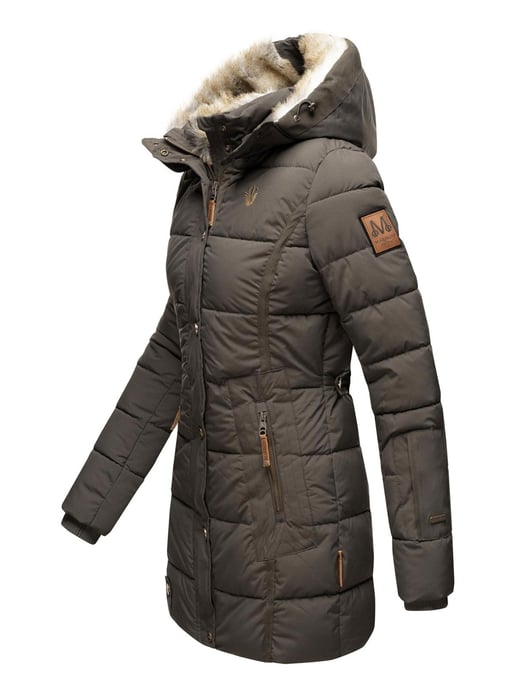 Marikoo Damen Winterjacke mit Kapuze & Kunstfell-Innenfutter - Image 3
