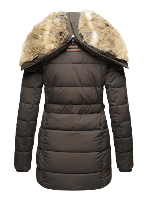 Marikoo Damen Winterjacke mit Kapuze & Kunstfell-Innenfutter - Image 5