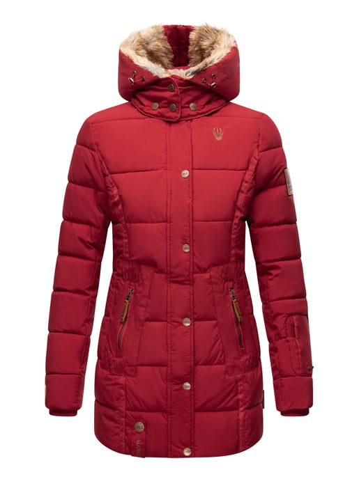 Marikoo Damen Winterjacke mit Kapuze & Kunstfell-Innenfutter - Image 2