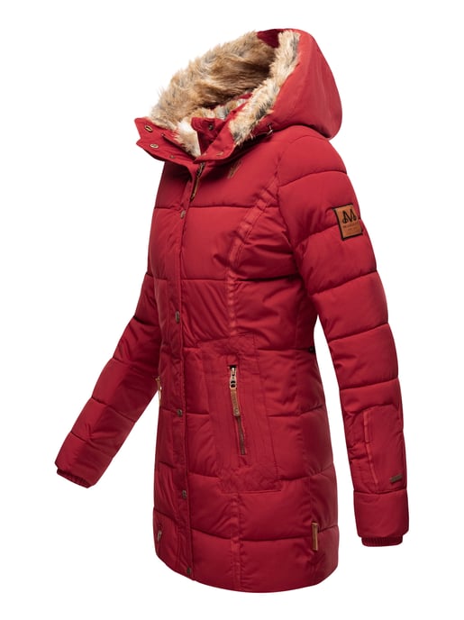 Marikoo Damen Winterjacke mit Kapuze & Kunstfell-Innenfutter - Image 3