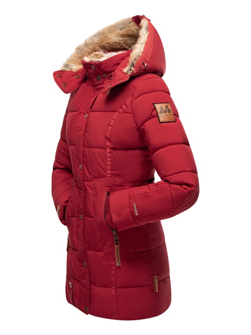 Marikoo Damen Winterjacke mit Kapuze & Kunstfell-Innenfutter - Image 4