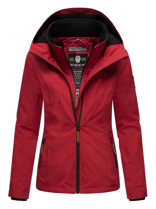 Marikoo Damen Übergangsjacke Erdbeere mit Doppelkragen & Fleece-Innenfutter - Image 1