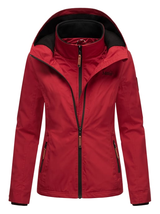 Marikoo Damen Übergangsjacke Erdbeere mit Doppelkragen & Fleece-Innenfutter - Image 2