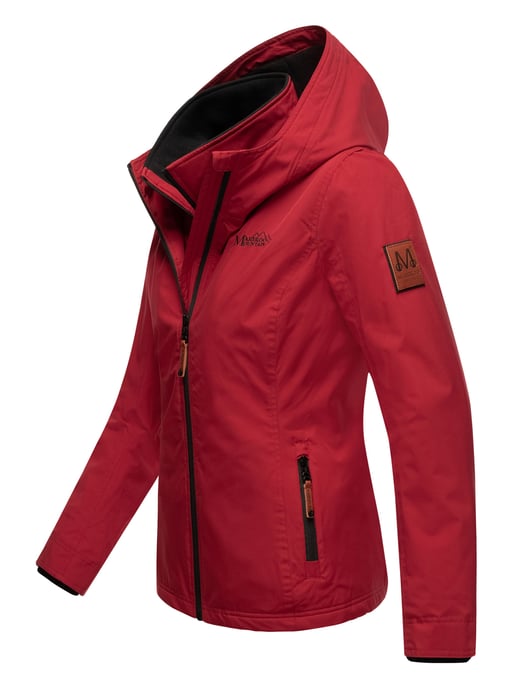 Marikoo Damen Übergangsjacke Erdbeere mit Doppelkragen & Fleece-Innenfutter - Image 4