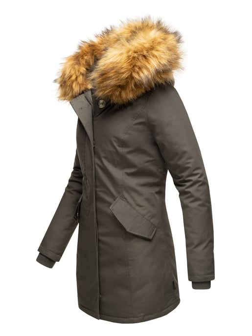 Marikoo Damen Winter Parka mit abnehmbarem Kunstfellkragen & Kapuze - Image 2