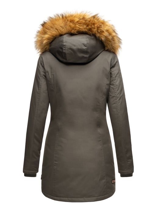 Marikoo Damen Winter Parka mit abnehmbarem Kunstfellkragen & Kapuze - Image 3