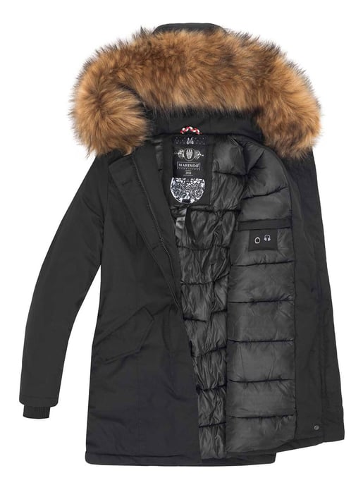Marikoo Damen Winter Parka mit abnehmbarem Kunstfellkragen & Kapuze - Image 4