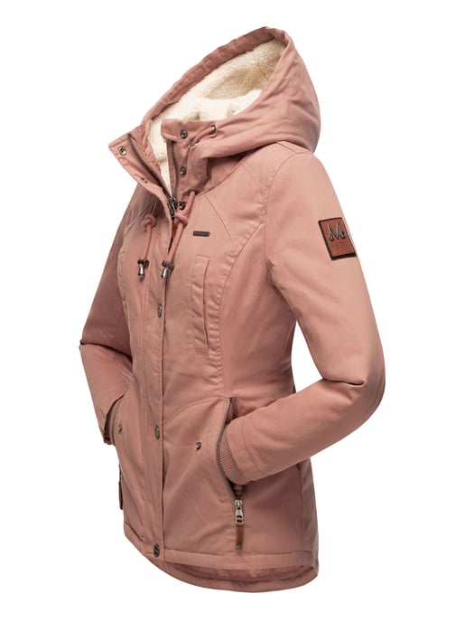 Marikoo Damen Winterjacke mit Teddyfell-Innenfutter & Kapuze - Image 4