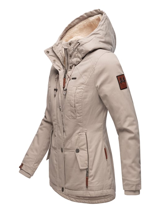 Marikoo Damen Winterjacke mit Teddyfell-Innenfutter & Kapuze - Image 3