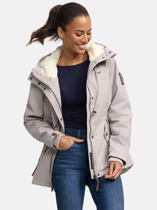 Marikoo Damen Winterjacke mit Teddyfell-Innenfutter & Kapuze - Image 6
