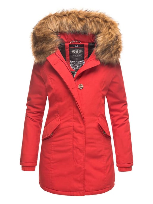 Marikoo Damen Winter Parka mit abnehmbarem Kunstfellkragen & Kapuze - Image 1