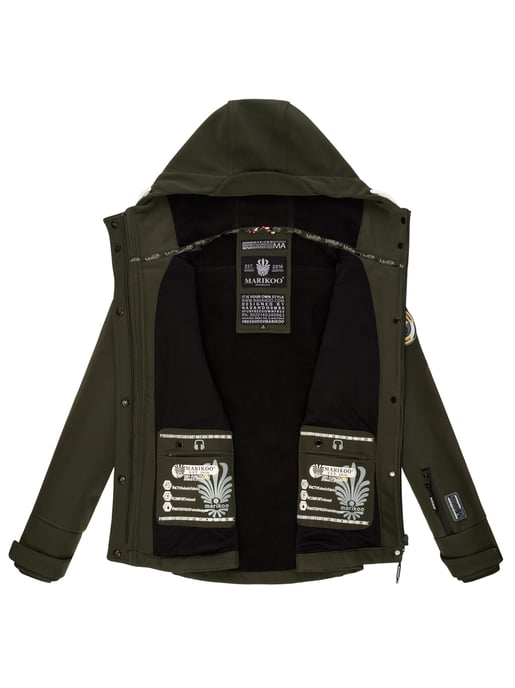 Marikoo Damen Softshelljacke – Kleine Zicke, warm mit Kapuze & Fleecefutter - Image 6