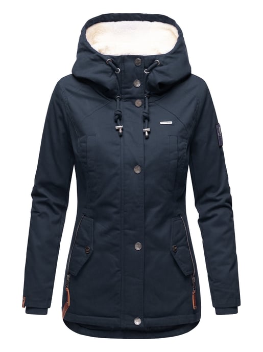 Marikoo Damen Winterjacke mit Teddyfell-Innenfutter & Kapuze - Image 1