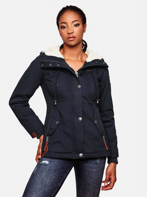 Marikoo Damen Winterjacke mit Teddyfell-Innenfutter & Kapuze - Image 5