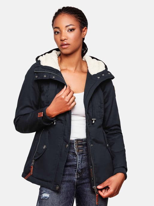Marikoo Damen Winterjacke mit Teddyfell-Innenfutter & Kapuze - Image 6