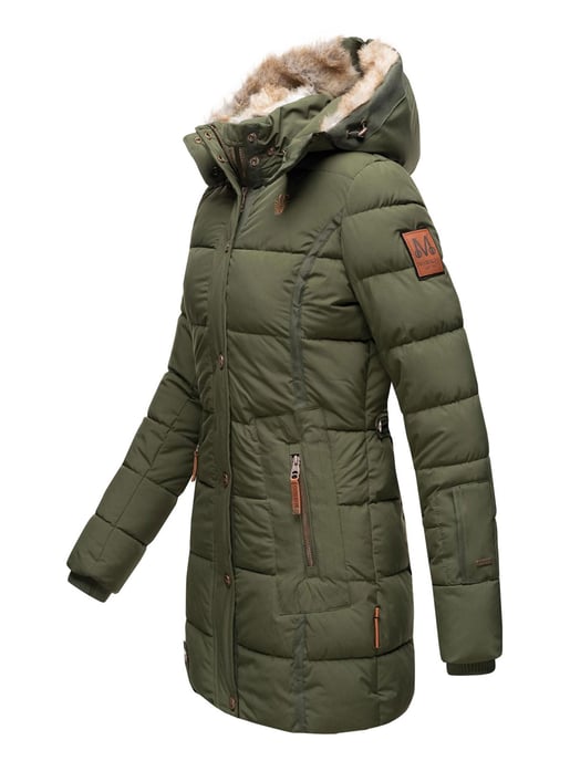Marikoo Damen Winterjacke mit Kapuze & Kunstfell-Innenfutter - Image 3