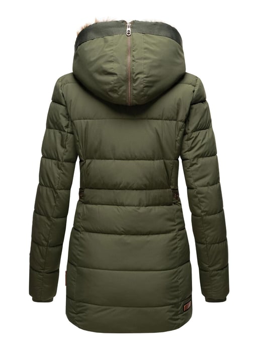 Marikoo Damen Winterjacke mit Kapuze & Kunstfell-Innenfutter - Image 4