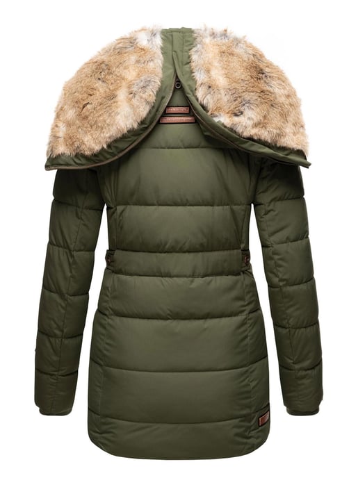Marikoo Damen Winterjacke mit Kapuze & Kunstfell-Innenfutter - Image 5