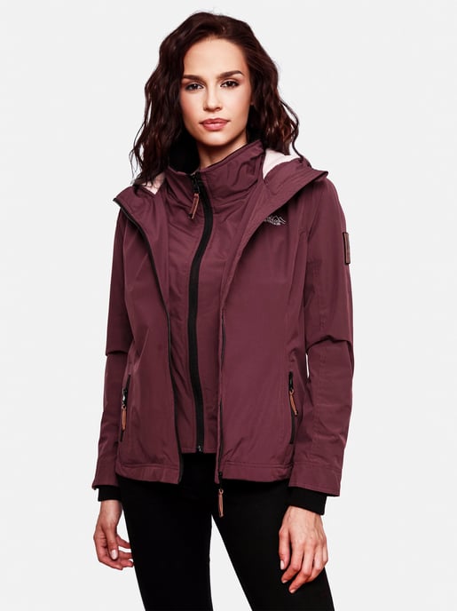 Marikoo Damen Übergangsjacke Erdbeere mit Doppelkragen & Fleece-Innenfutter - Image 5