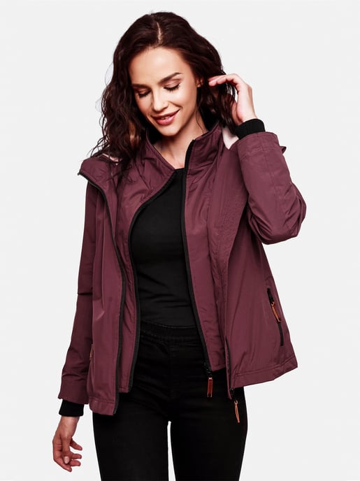 Marikoo Damen Übergangsjacke Erdbeere mit Doppelkragen & Fleece-Innenfutter - Image 6