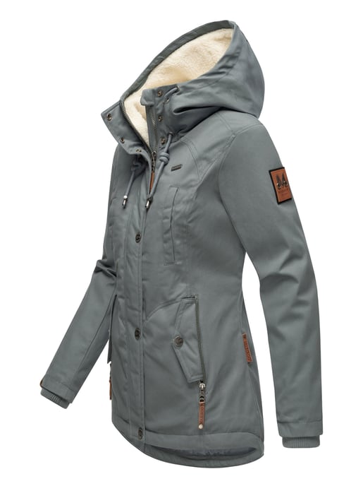 Marikoo Damen Winterjacke mit Teddyfell-Innenfutter & Kapuze - Image 2