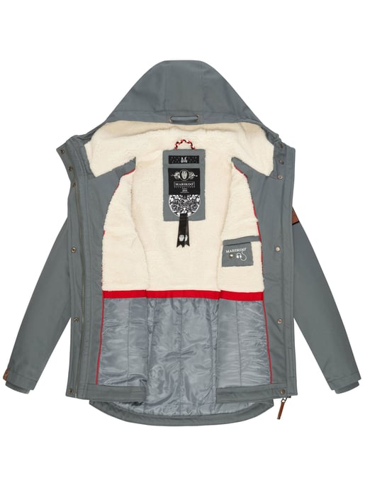 Marikoo Damen Winterjacke mit Teddyfell-Innenfutter & Kapuze - Image 4