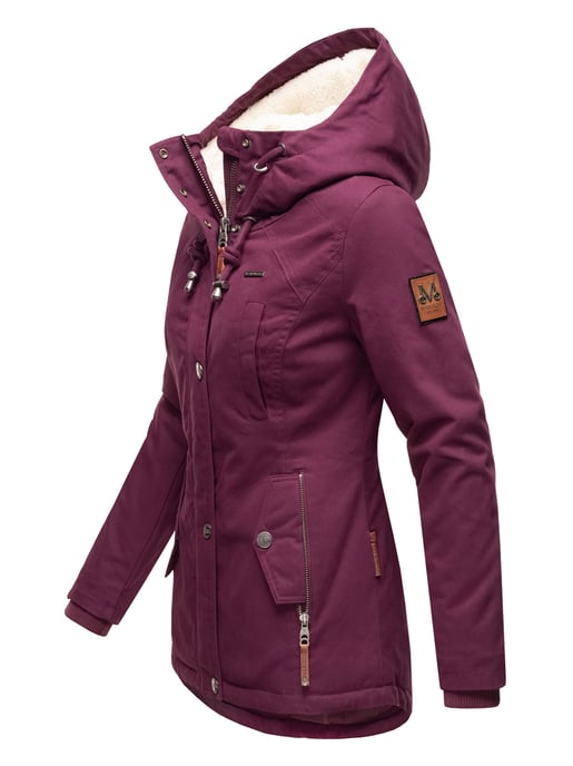 Marikoo Damen Winterjacke mit Teddyfell-Innenfutter & Kapuze - Image 3