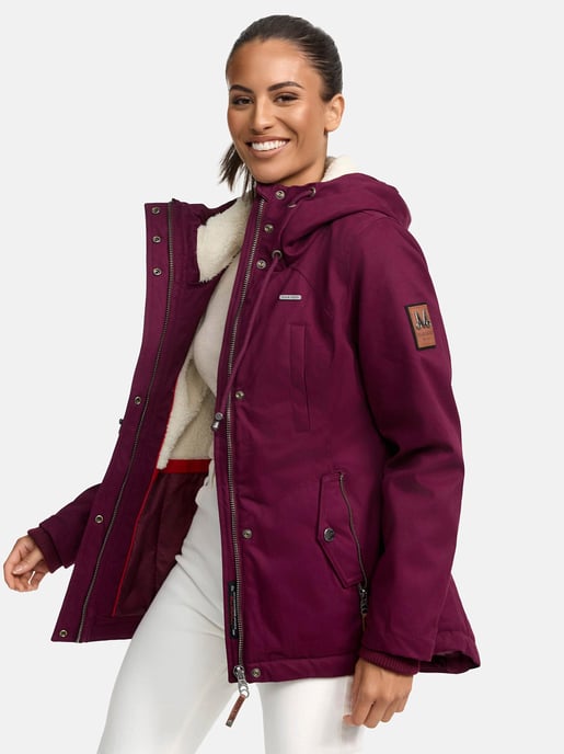 Marikoo Damen Winterjacke mit Teddyfell-Innenfutter & Kapuze - Image 6