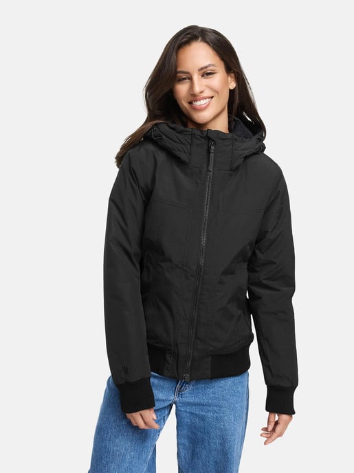 Marikoo Damen Winterjacke Mooni 16 im sportlichen Bomber-Stil mit Kapuze - Image 5