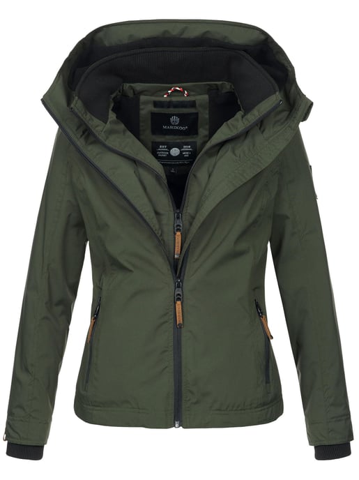 Marikoo Damen Übergangsjacke Erdbeere mit Doppelkragen & Fleece-Innenfutter - Image 1