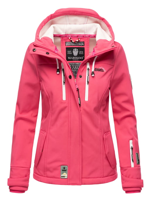 Marikoo Damen Softshelljacke – Kleine Zicke, warm mit Kapuze & Fleecefutter - Image 1