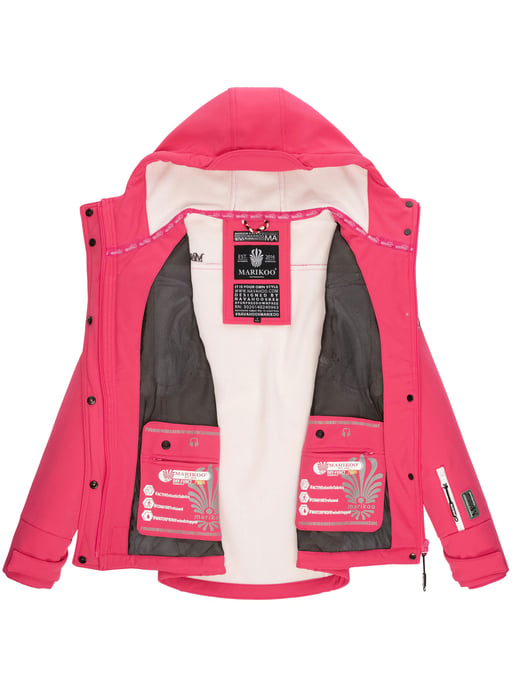 Marikoo Damen Softshelljacke – Kleine Zicke, warm mit Kapuze & Fleecefutter - Image 6