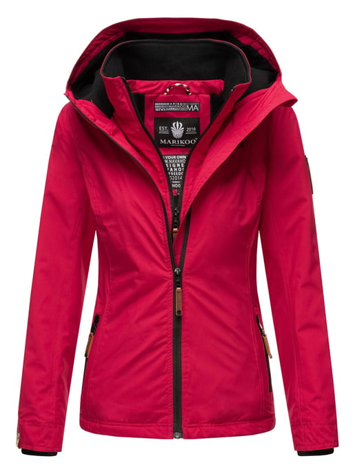 Marikoo Damen Übergangsjacke Erdbeere mit Doppelkragen & Fleece-Innenfutter - Image 1