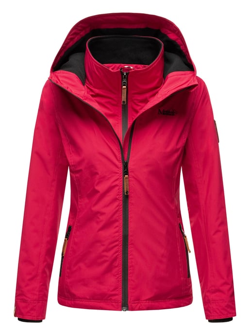 Marikoo Damen Übergangsjacke Erdbeere mit Doppelkragen & Fleece-Innenfutter - Image 2