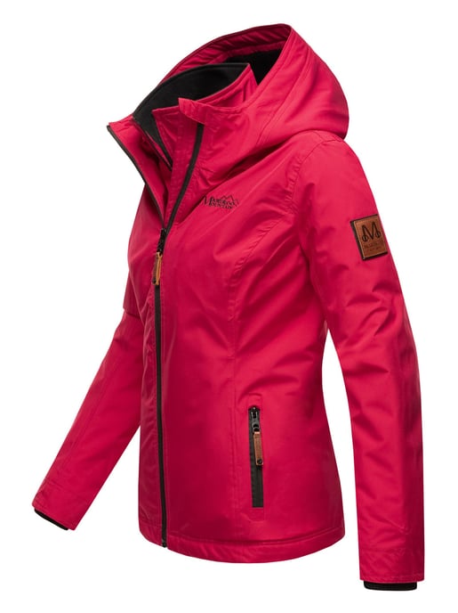 Marikoo Damen Übergangsjacke Erdbeere mit Doppelkragen & Fleece-Innenfutter - Image 3