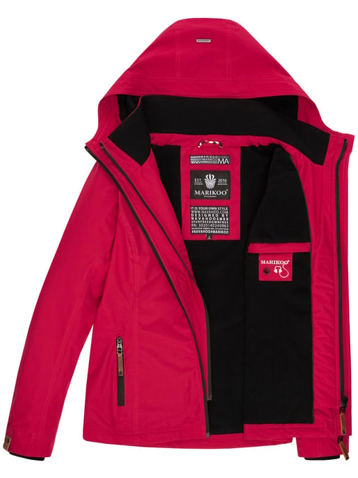 Marikoo Damen Übergangsjacke Erdbeere mit Doppelkragen & Fleece-Innenfutter - Image 6