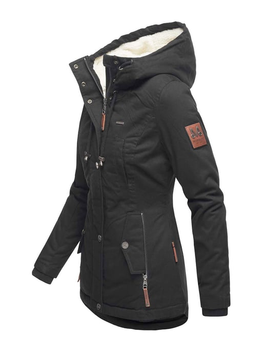 Marikoo Damen Winterjacke mit Teddyfell-Innenfutter & Kapuze - Image 2