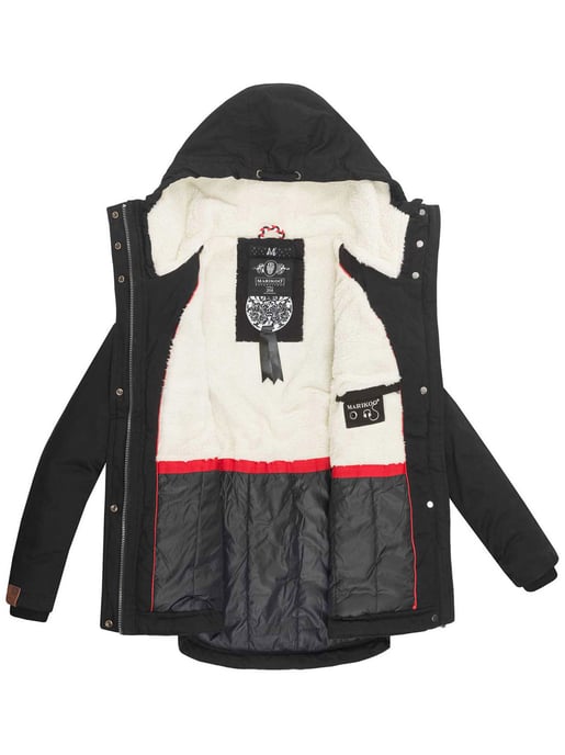 Marikoo Damen Winterjacke mit Teddyfell-Innenfutter & Kapuze - Image 4