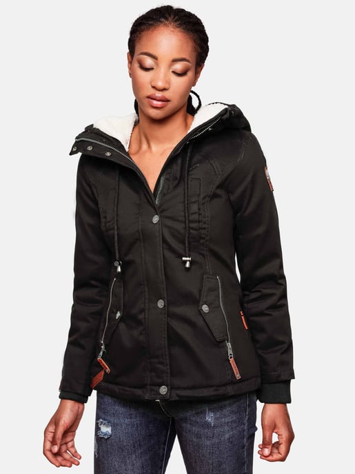 Marikoo Damen Winterjacke mit Teddyfell-Innenfutter & Kapuze - Image 5