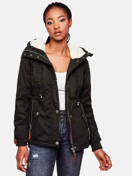 Marikoo Damen Winterjacke mit Teddyfell-Innenfutter & Kapuze - Image 6