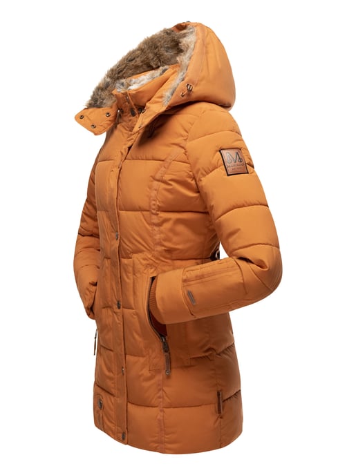 Marikoo Damen Winterjacke mit Kapuze & Kunstfell-Innenfutter - Image 4