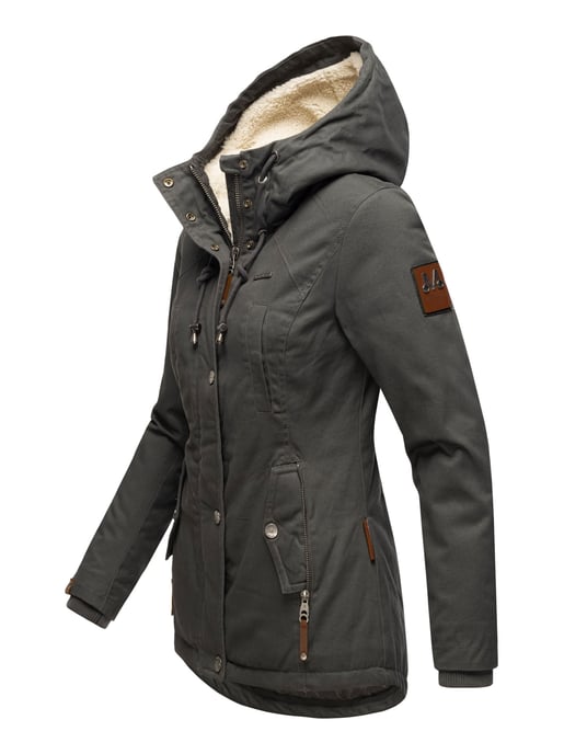Marikoo Damen Winterjacke mit Teddyfell-Innenfutter & Kapuze - Image 3