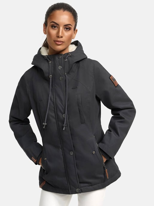 Marikoo Damen Winterjacke mit Teddyfell-Innenfutter & Kapuze - Image 5