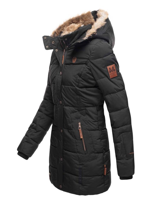 Marikoo Damen Winterjacke mit Kapuze & Kunstfell-Innenfutter - Image 2