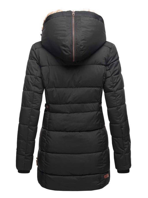 Marikoo Damen Winterjacke mit Kapuze & Kunstfell-Innenfutter - Image 3